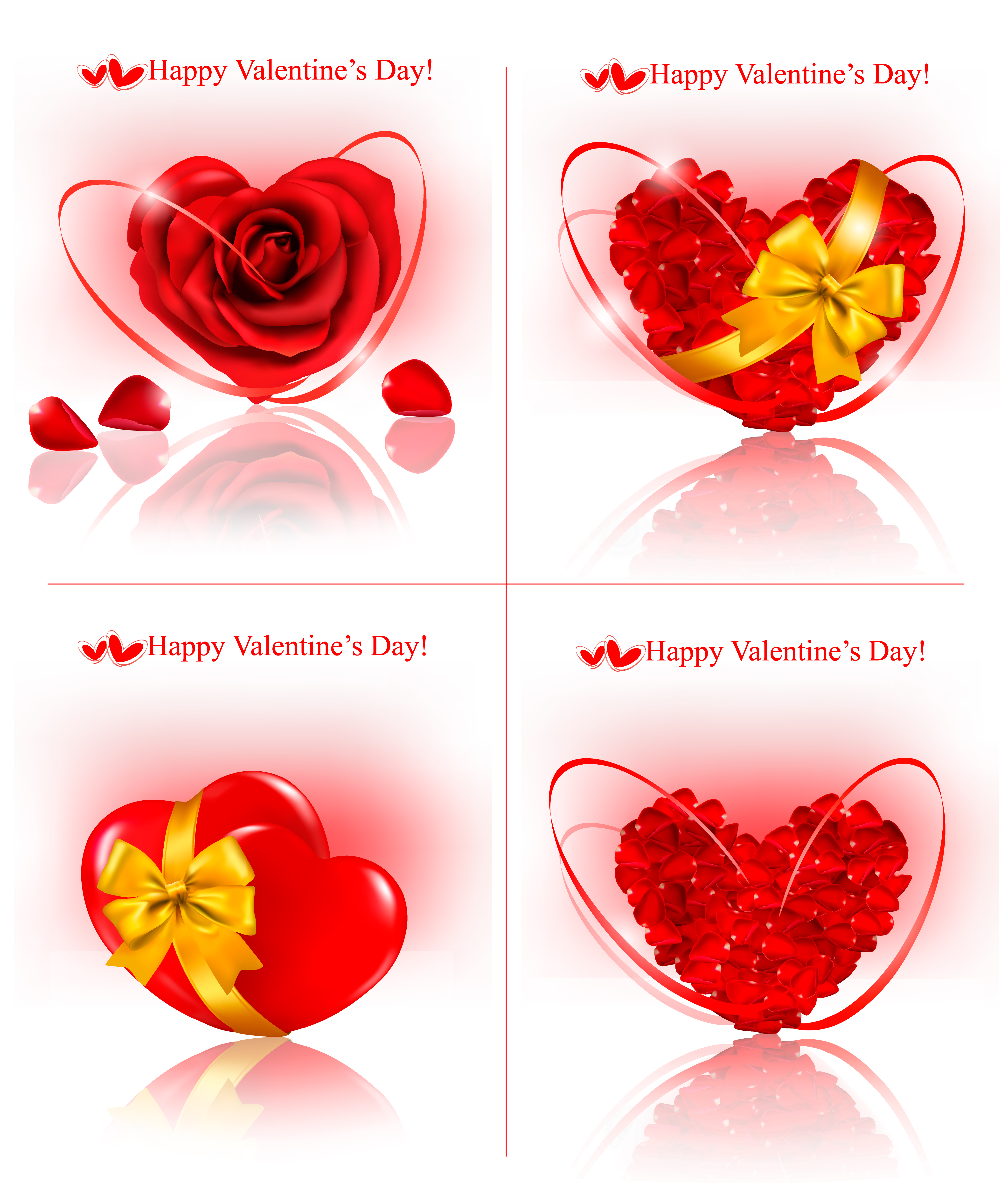 valentine love backgrounds vector set