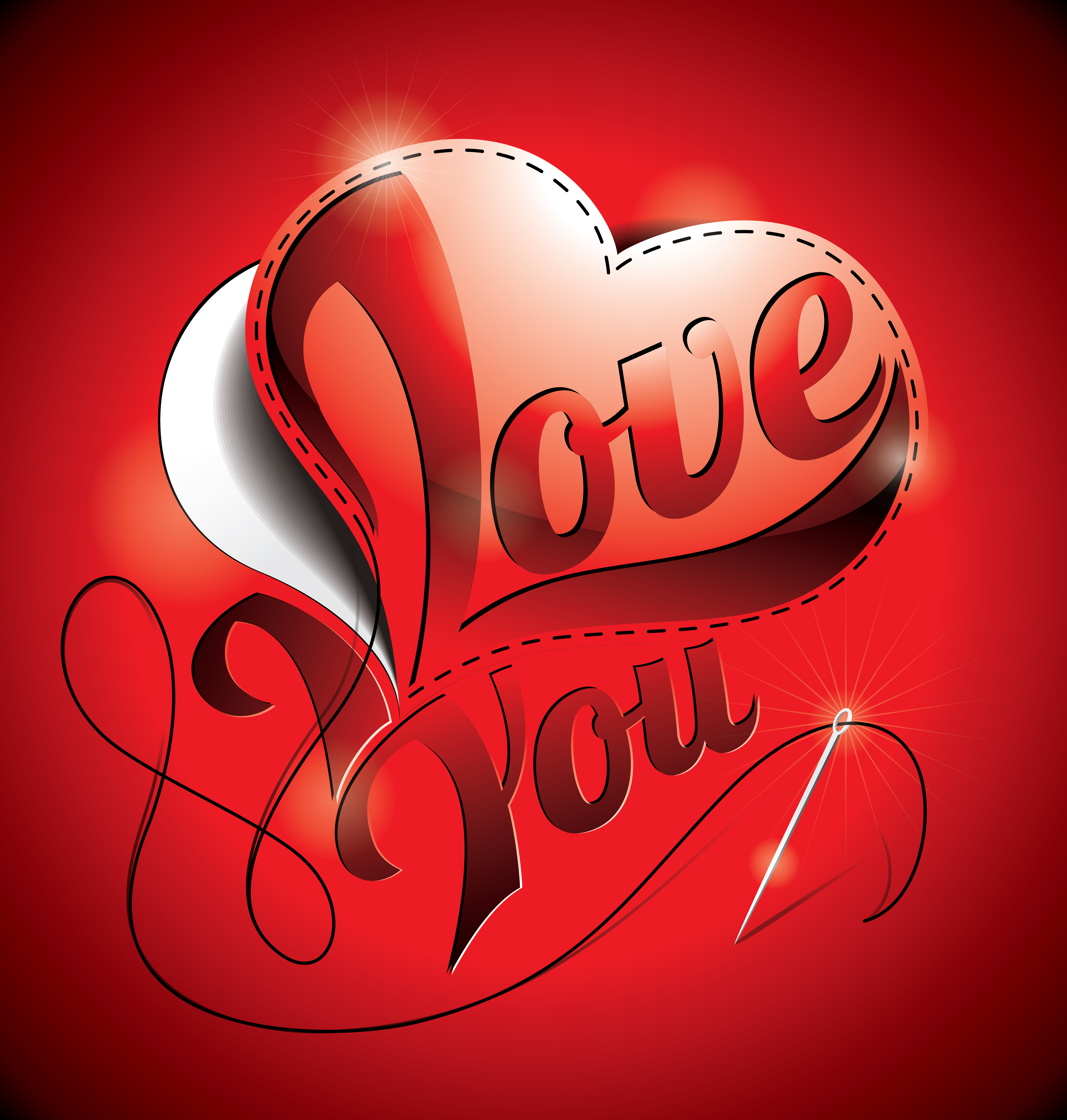 i love you heart card vector