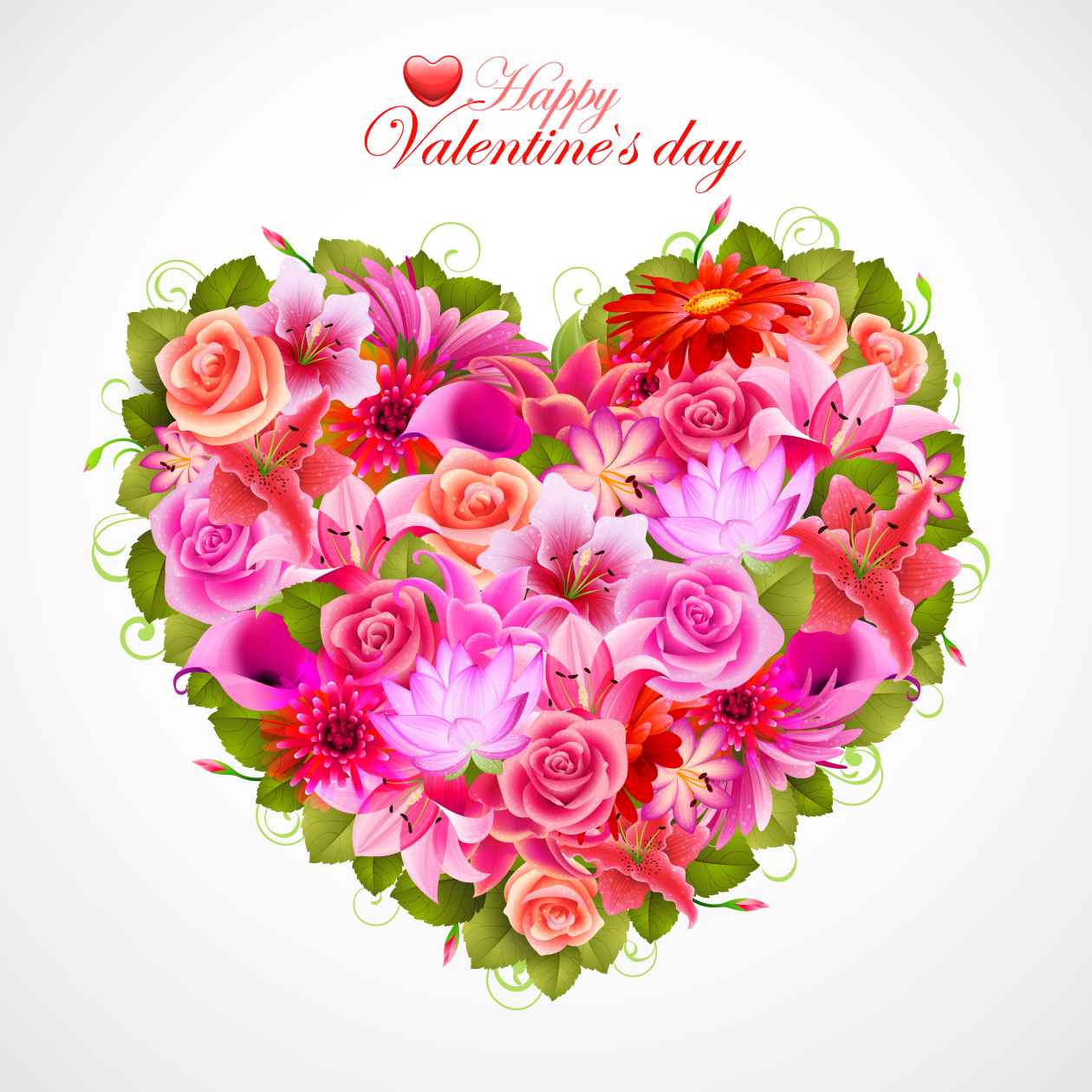 vector flowers heart design elements