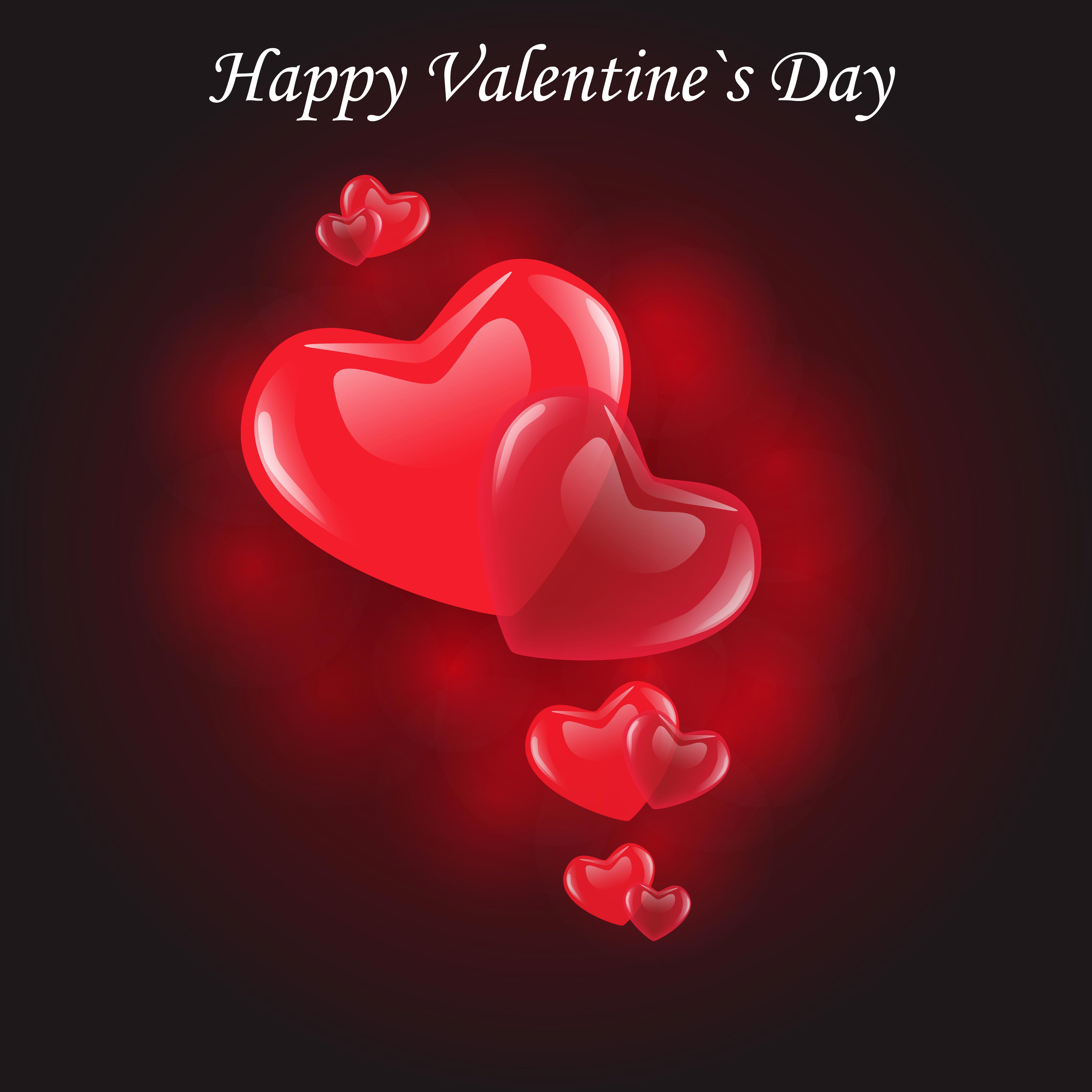 valentine day background with hearts vector