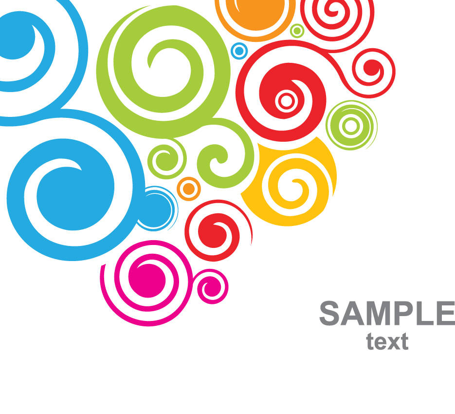 set of colored swirl vector backgrounds art