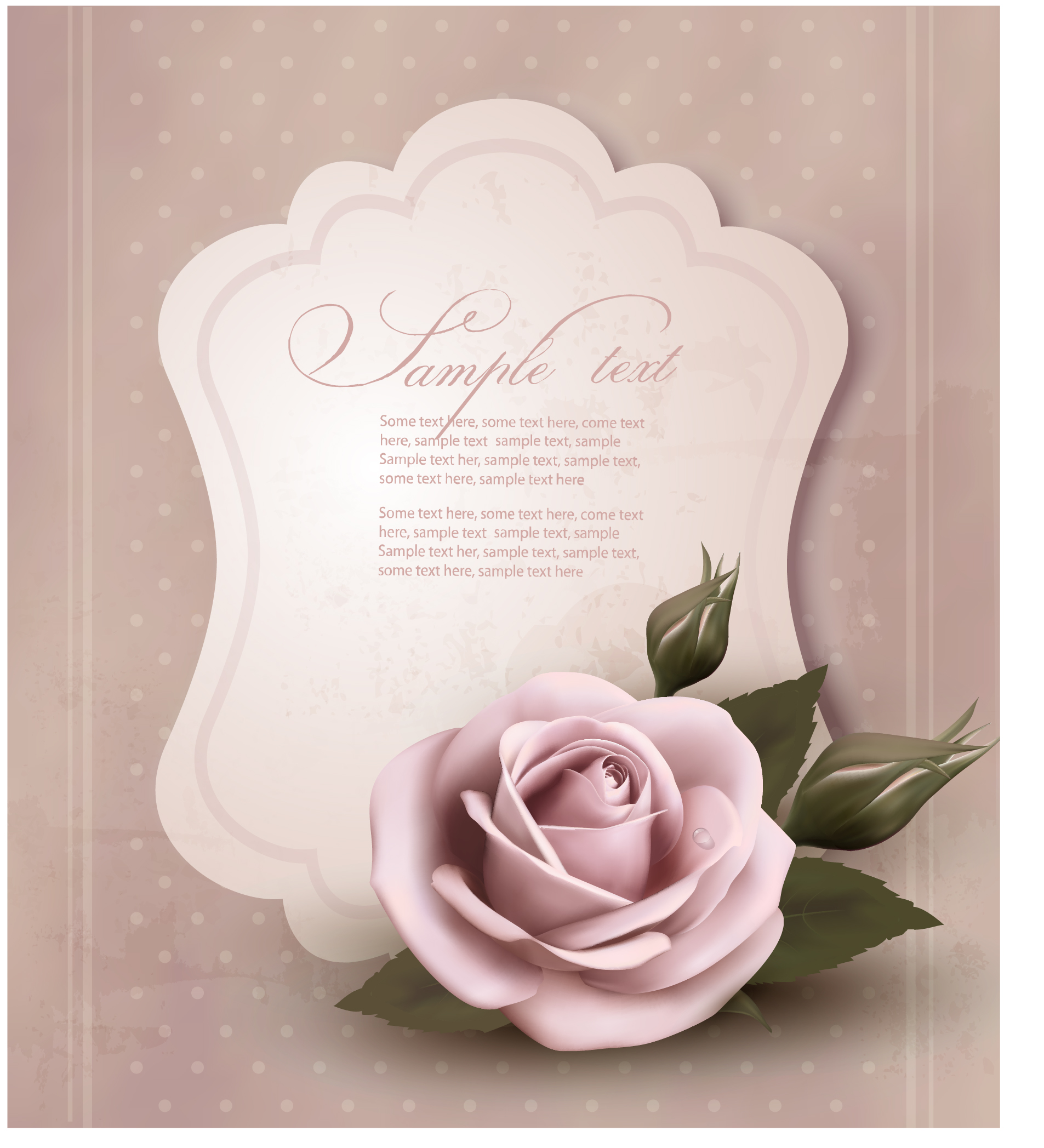 sweet rose invitations cards vector