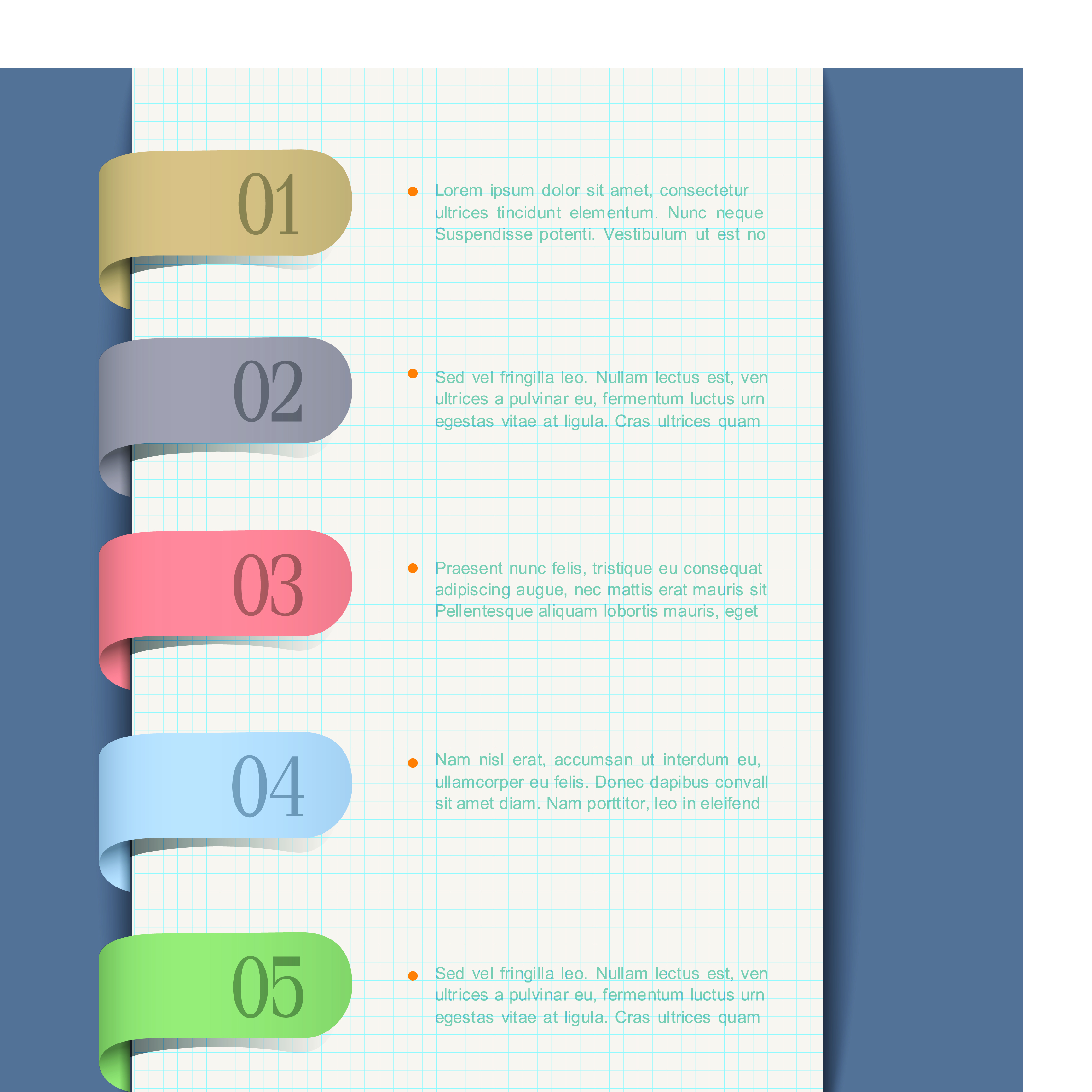 set of curved numbered vector banners