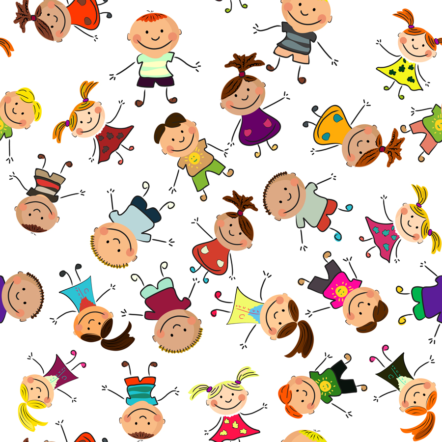 playing children cartoon vector set