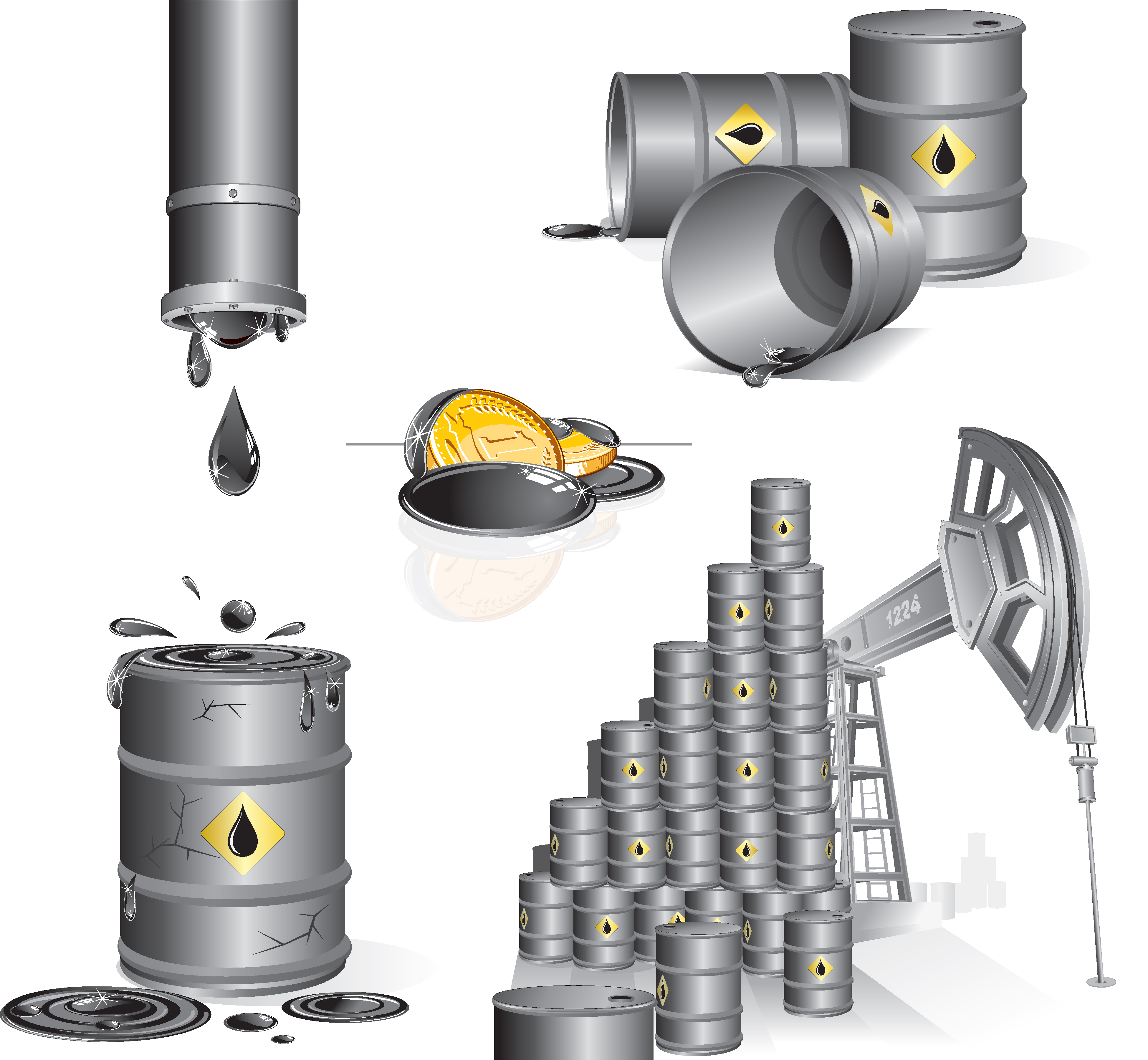 oil industry design elements vector