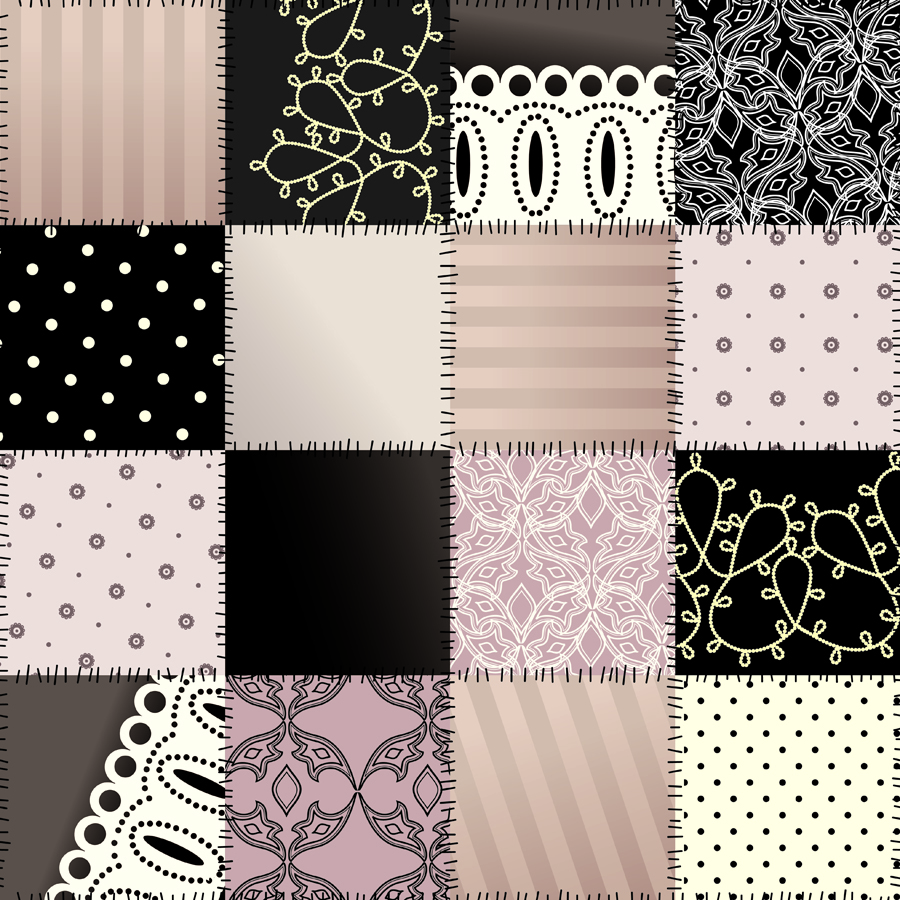 set of different fabric patterns vector