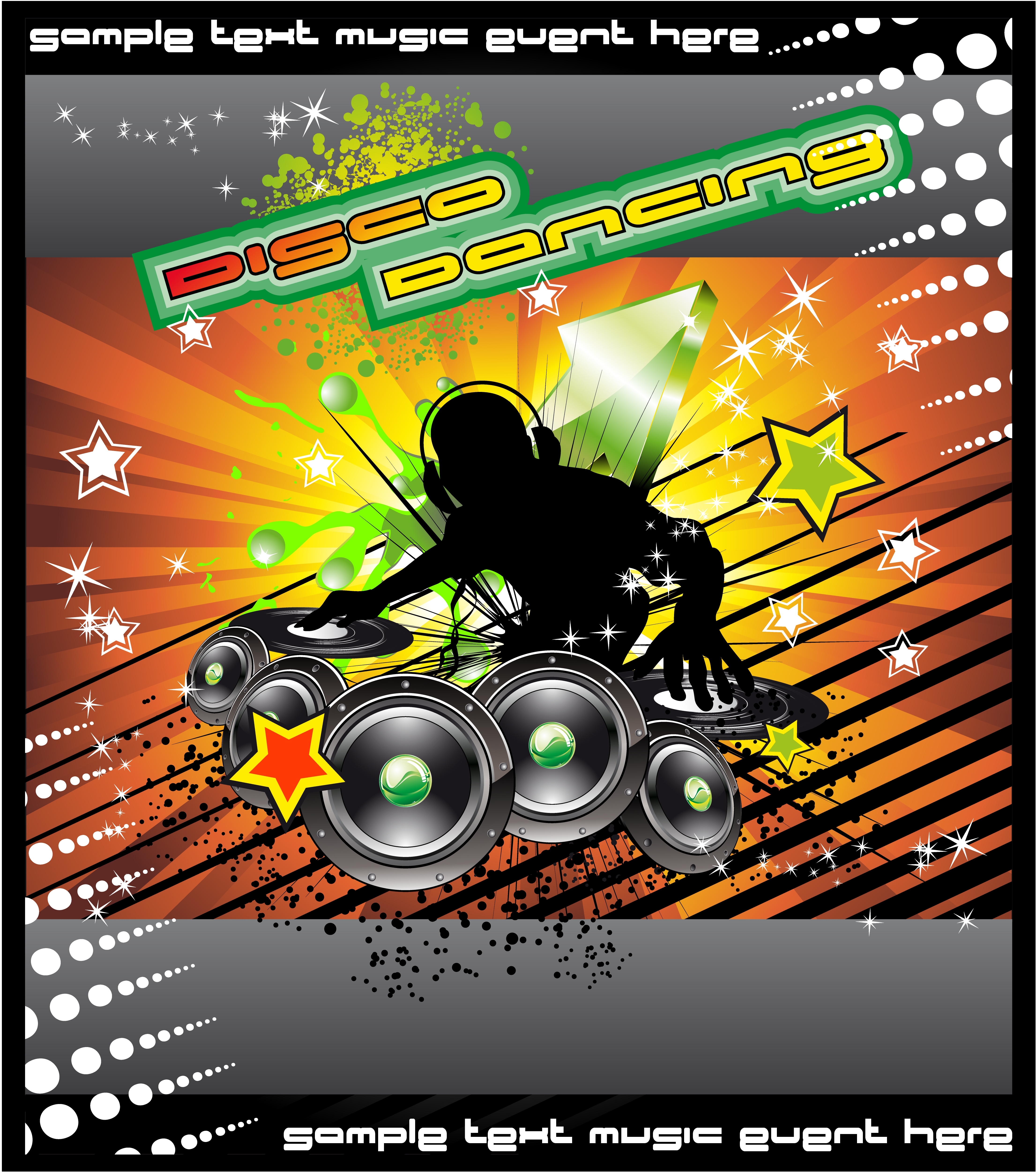 music elements disco dance vector