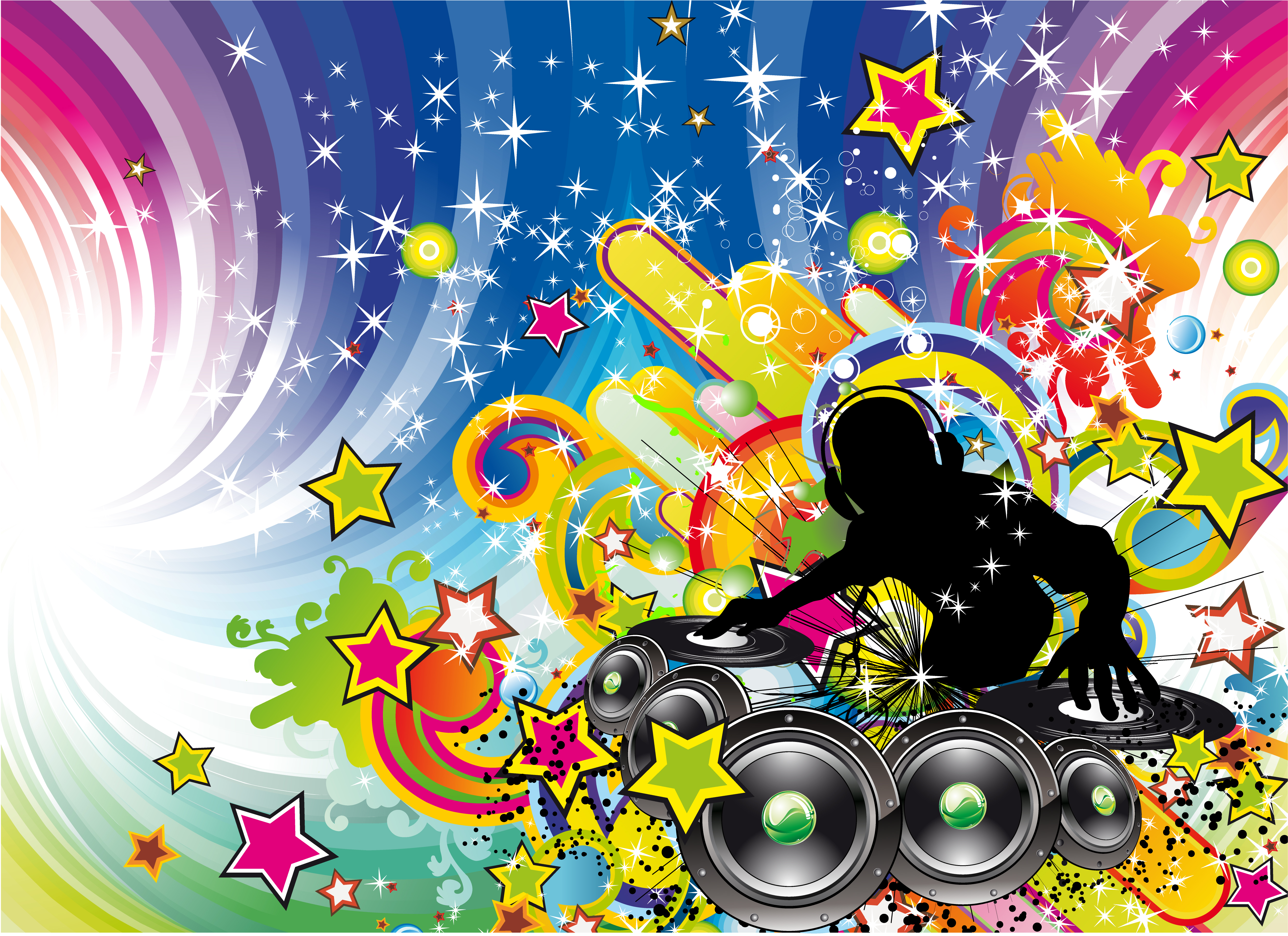 music elements disco dance vector