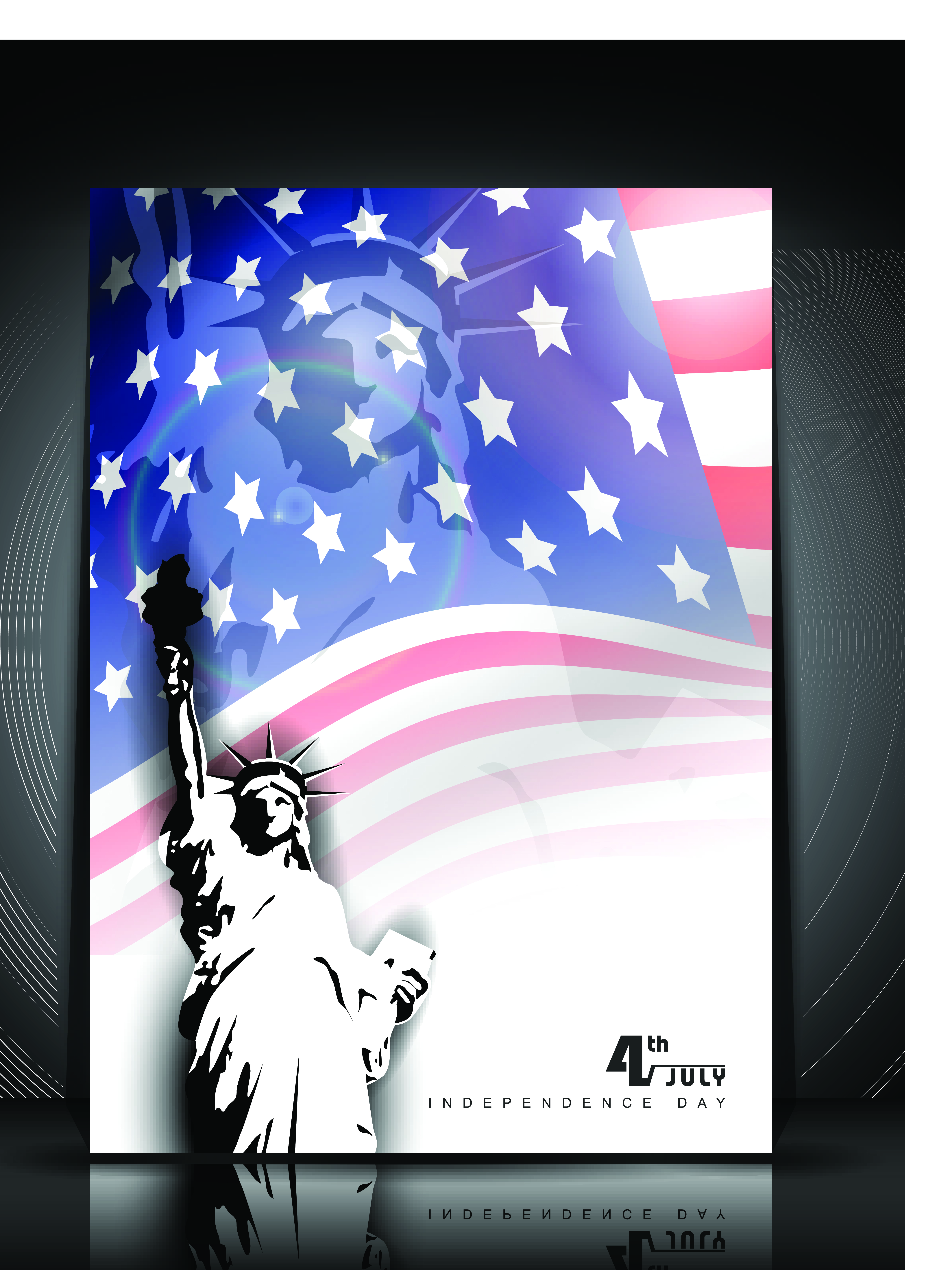 independence day july 4 design elements vector