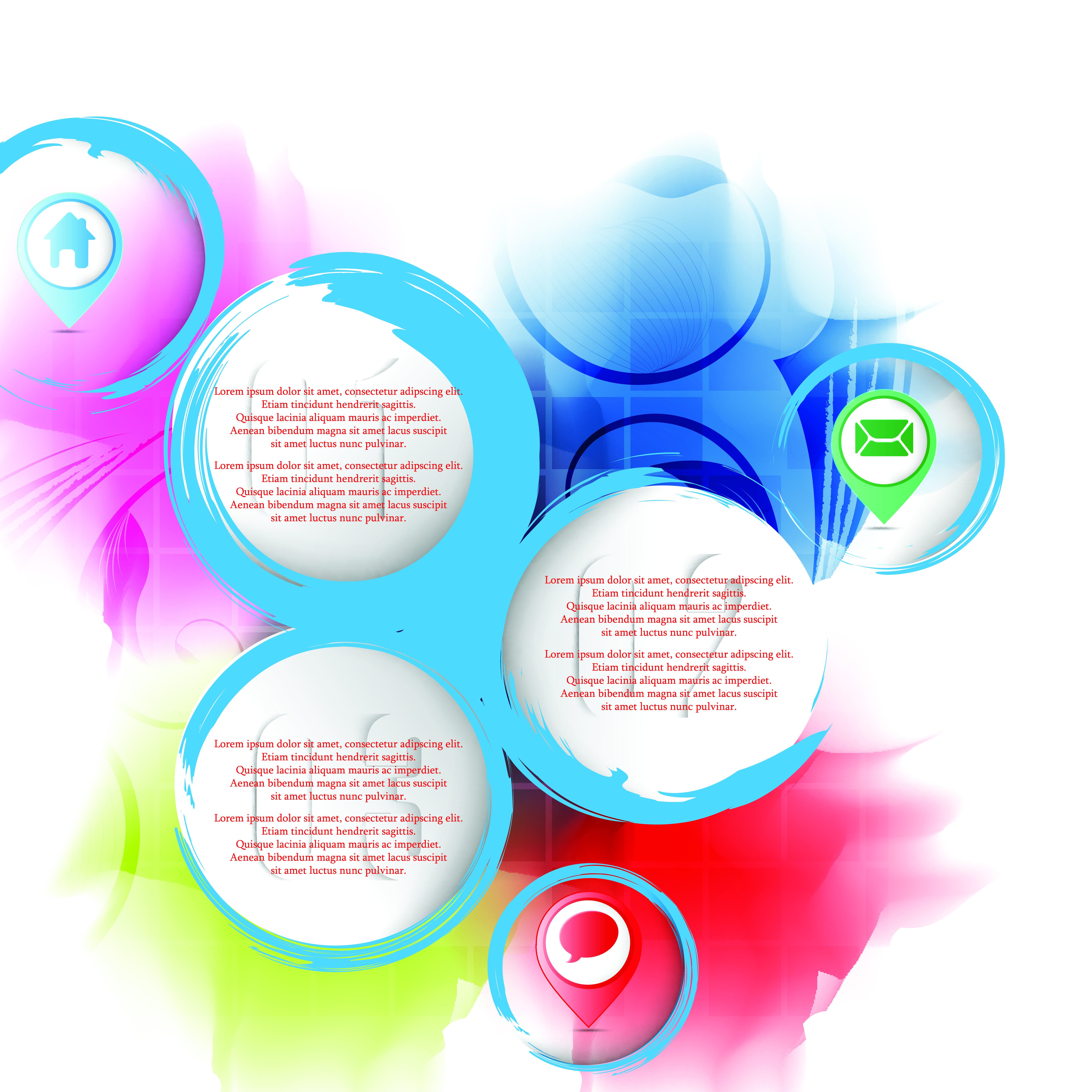 range circle for text template vector background