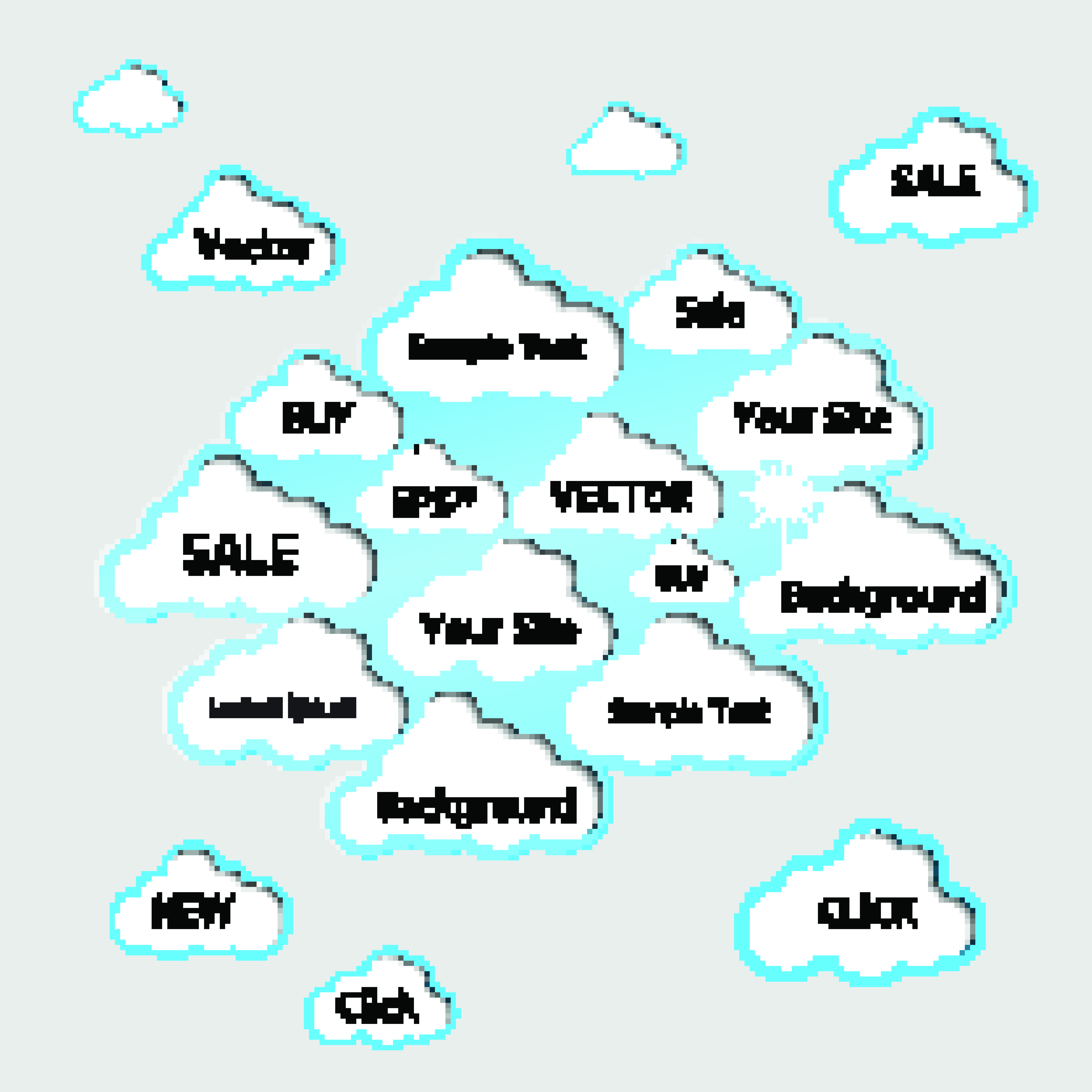 vector elements of circle and cloud for the text template