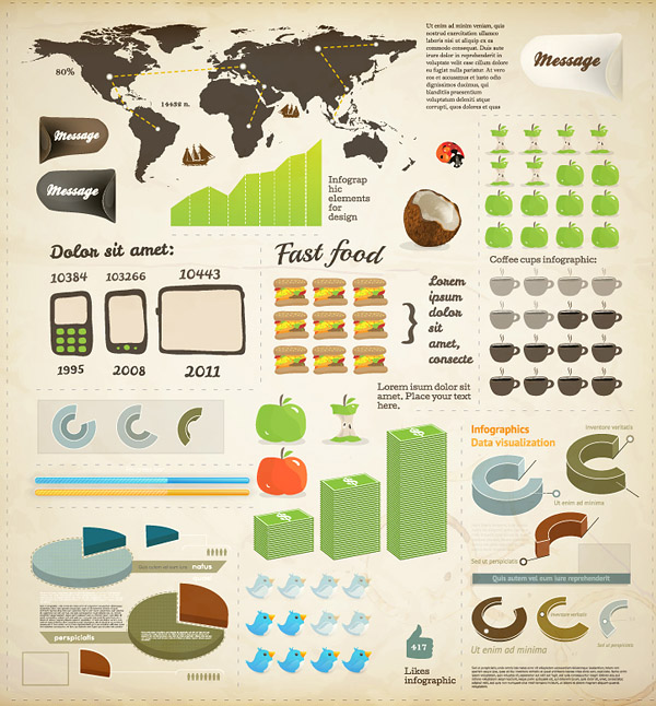 set of business infographics elements vector