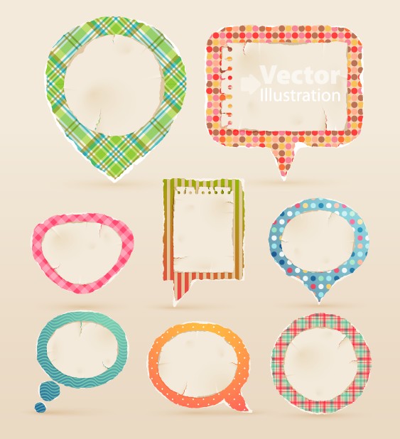 set of cute speech bubbles vector