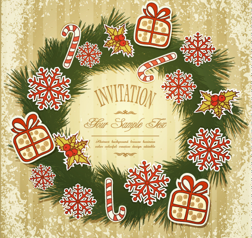 set of christmas design vector background