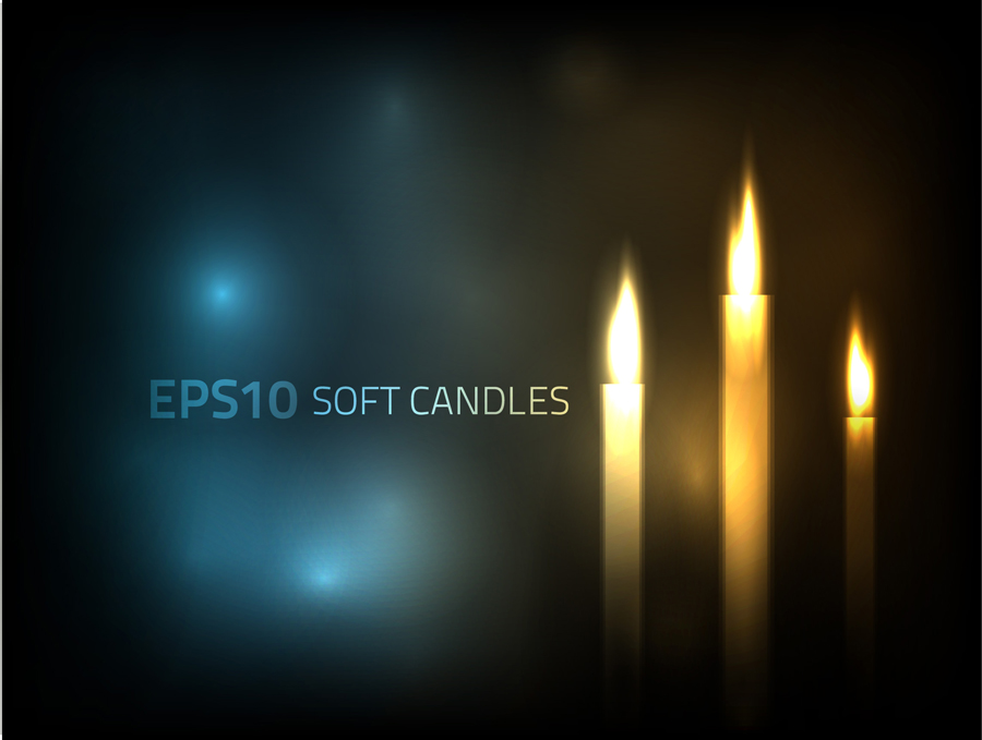 romantic candle elements vector