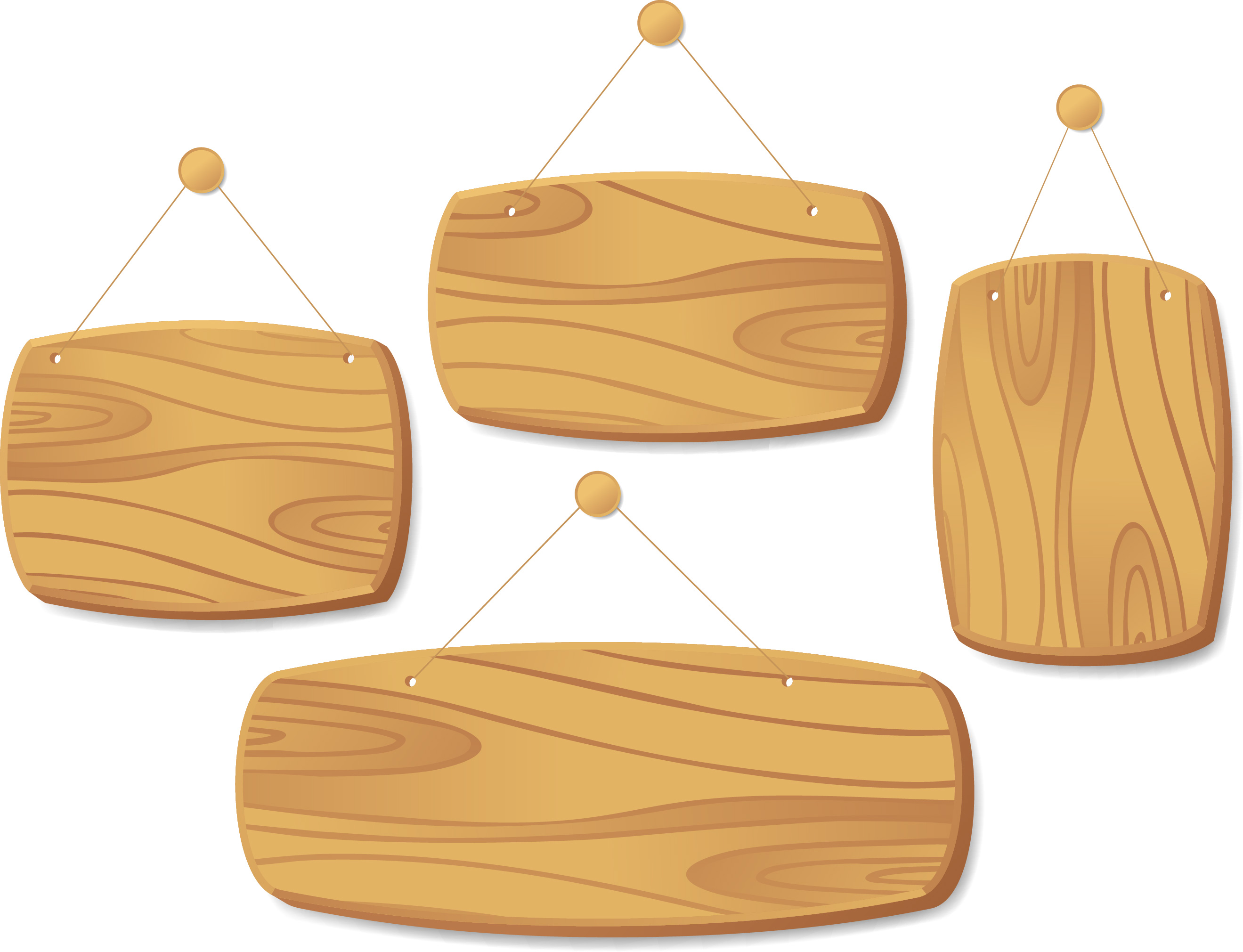 set of wooden tags elements vector