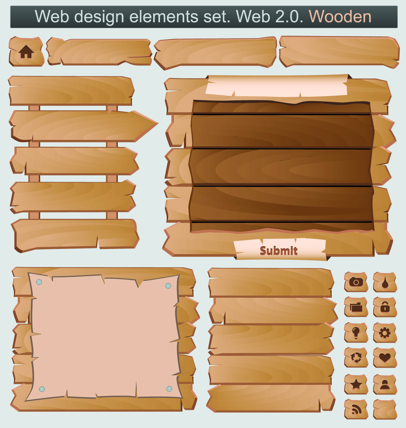 wooden signboards vector background