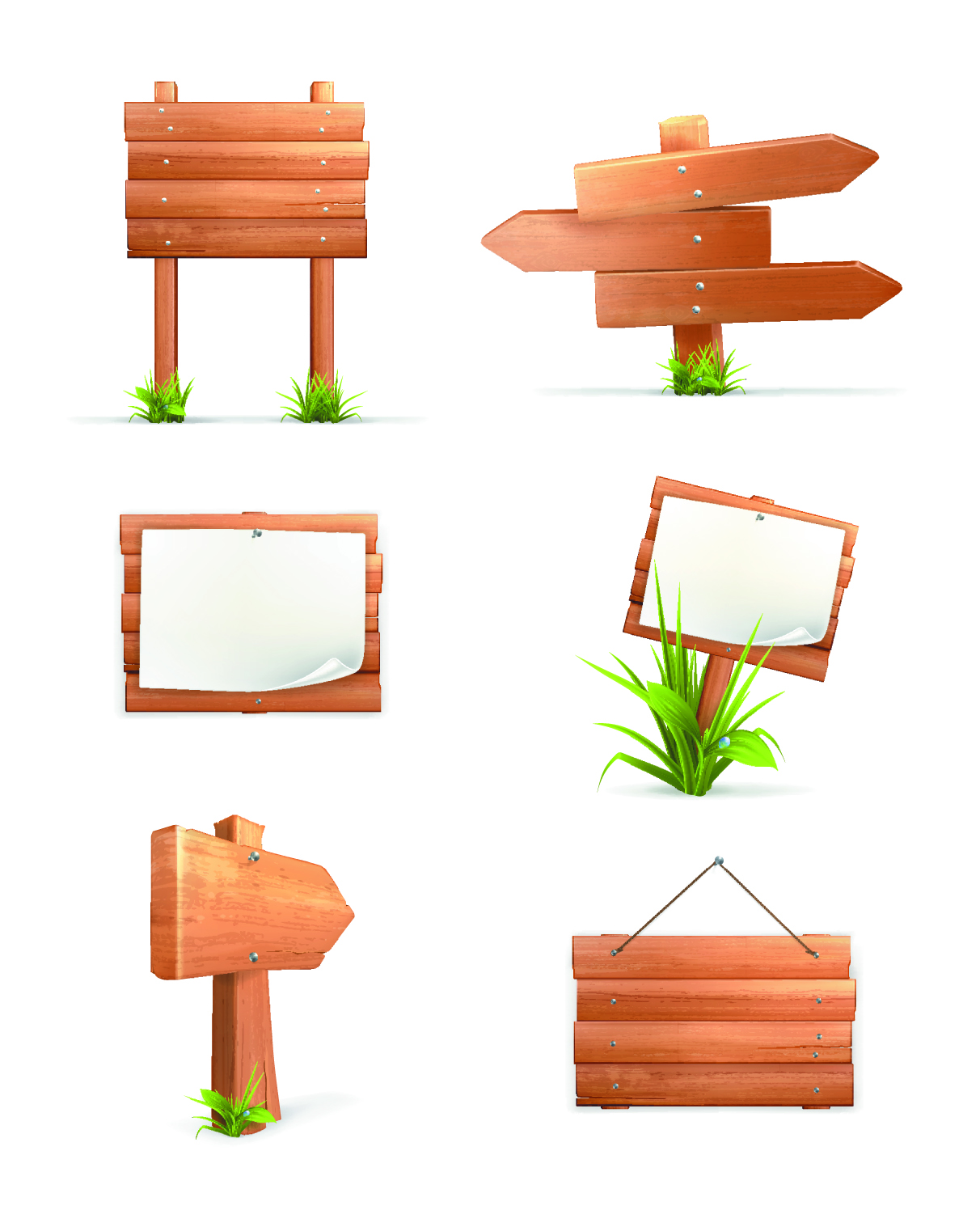 wooden signboards vector background