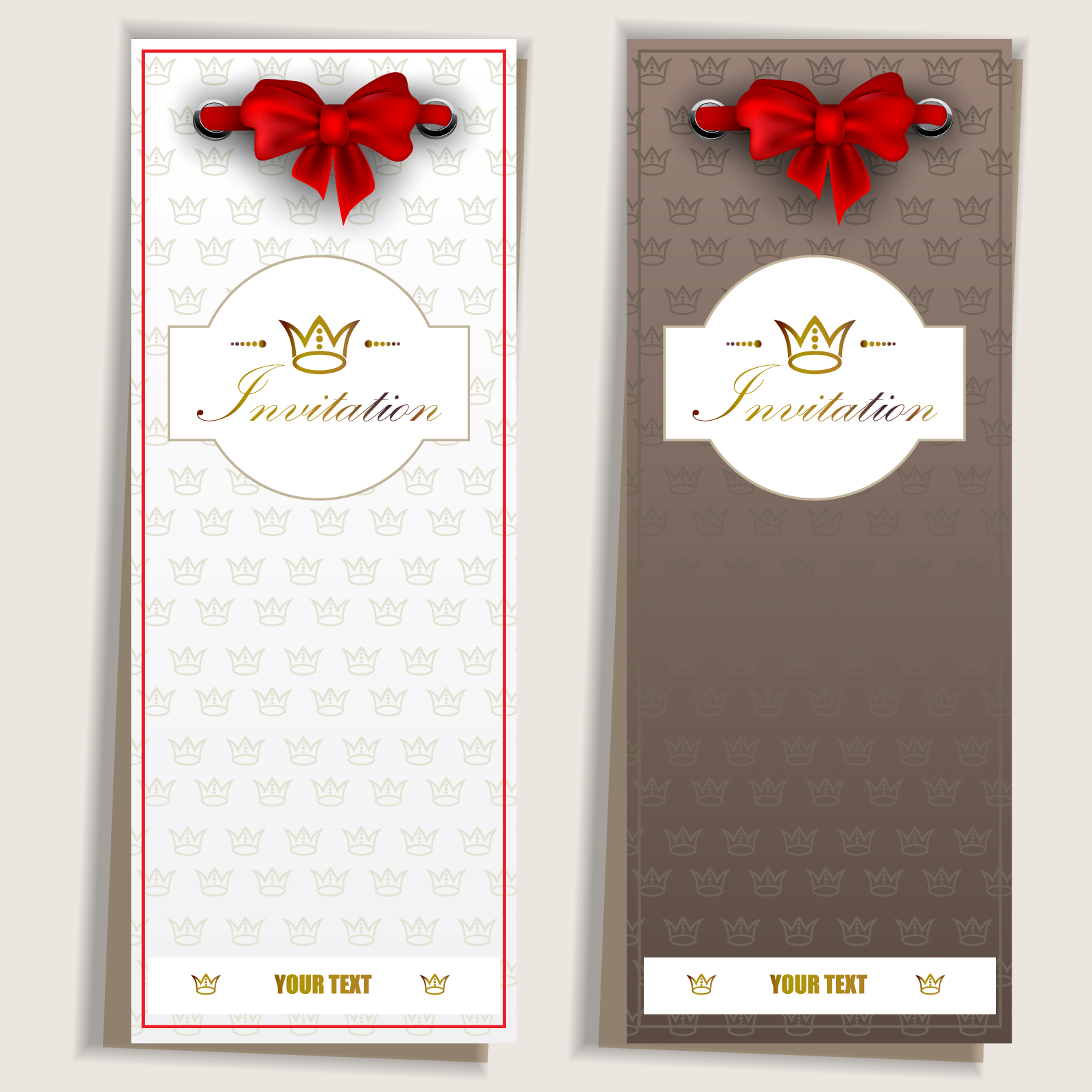 red bow label cards vector