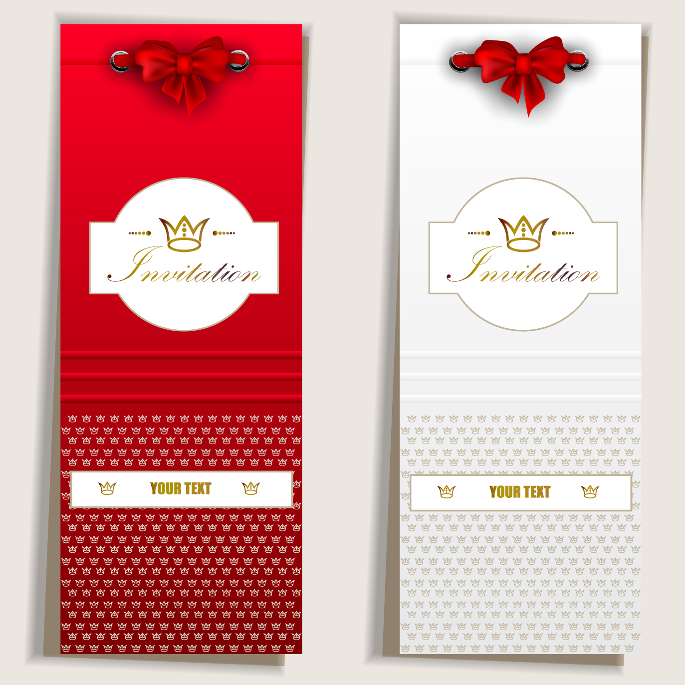 red bow label cards vector