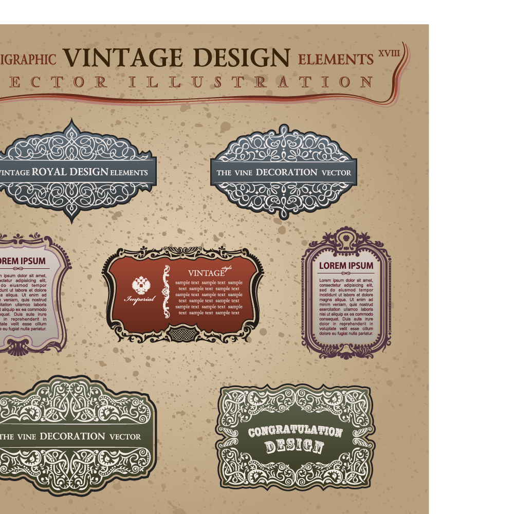 vintage classic borders vector