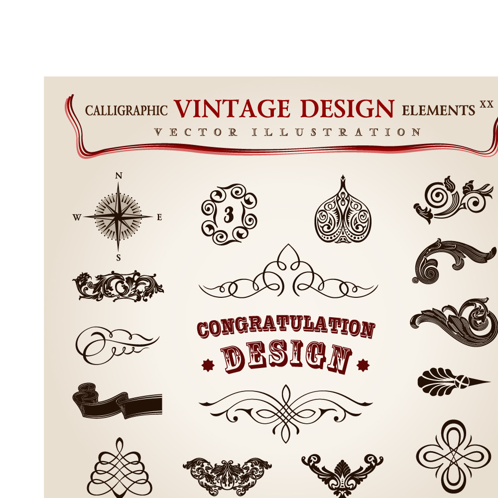 vintage classic borders vector