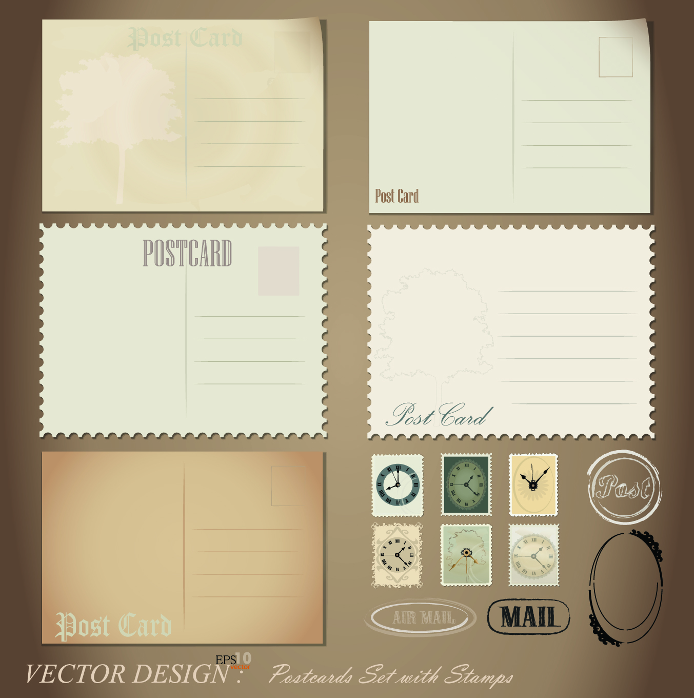 vintage stationery stamp and envelope free vector 1