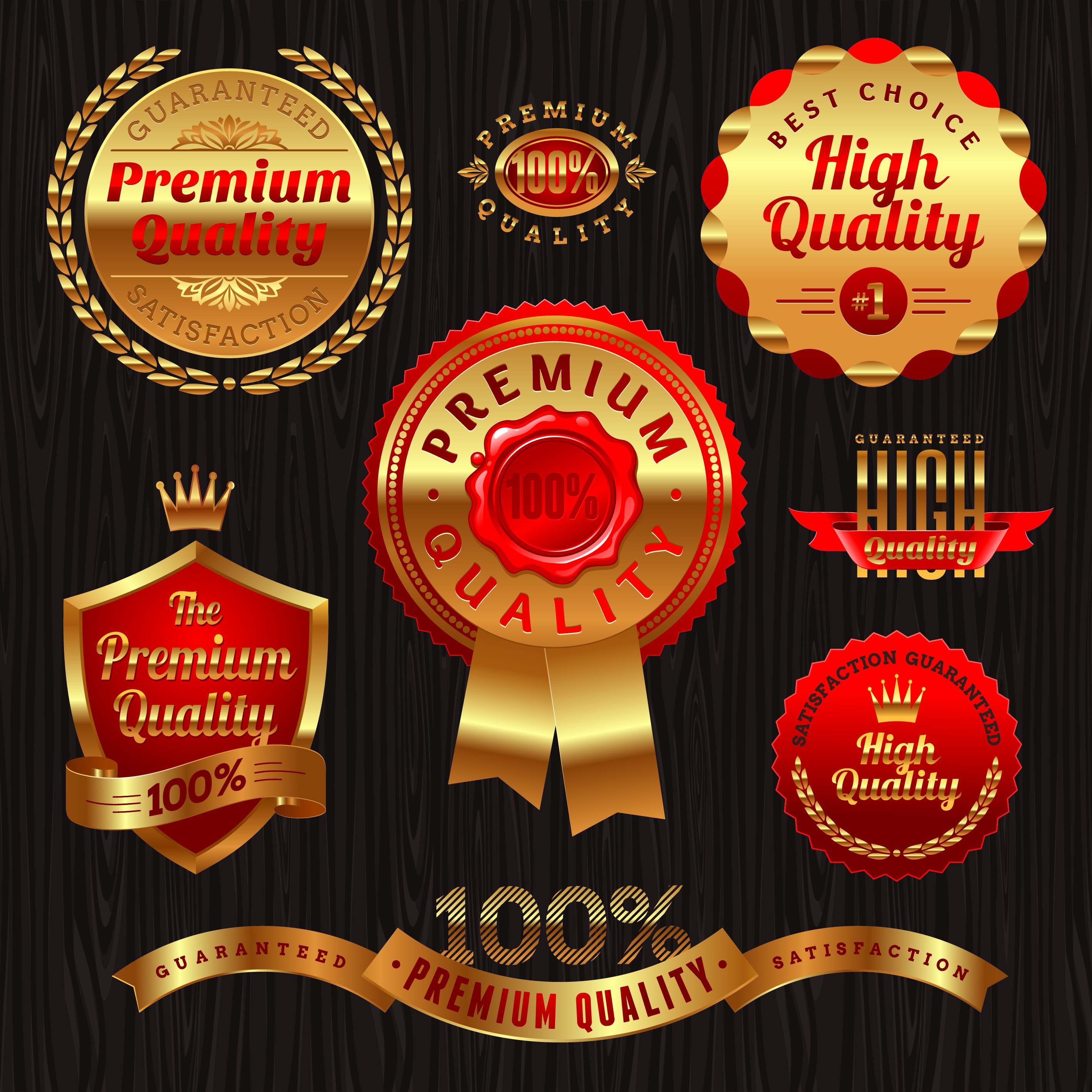 vintage golden labels vector