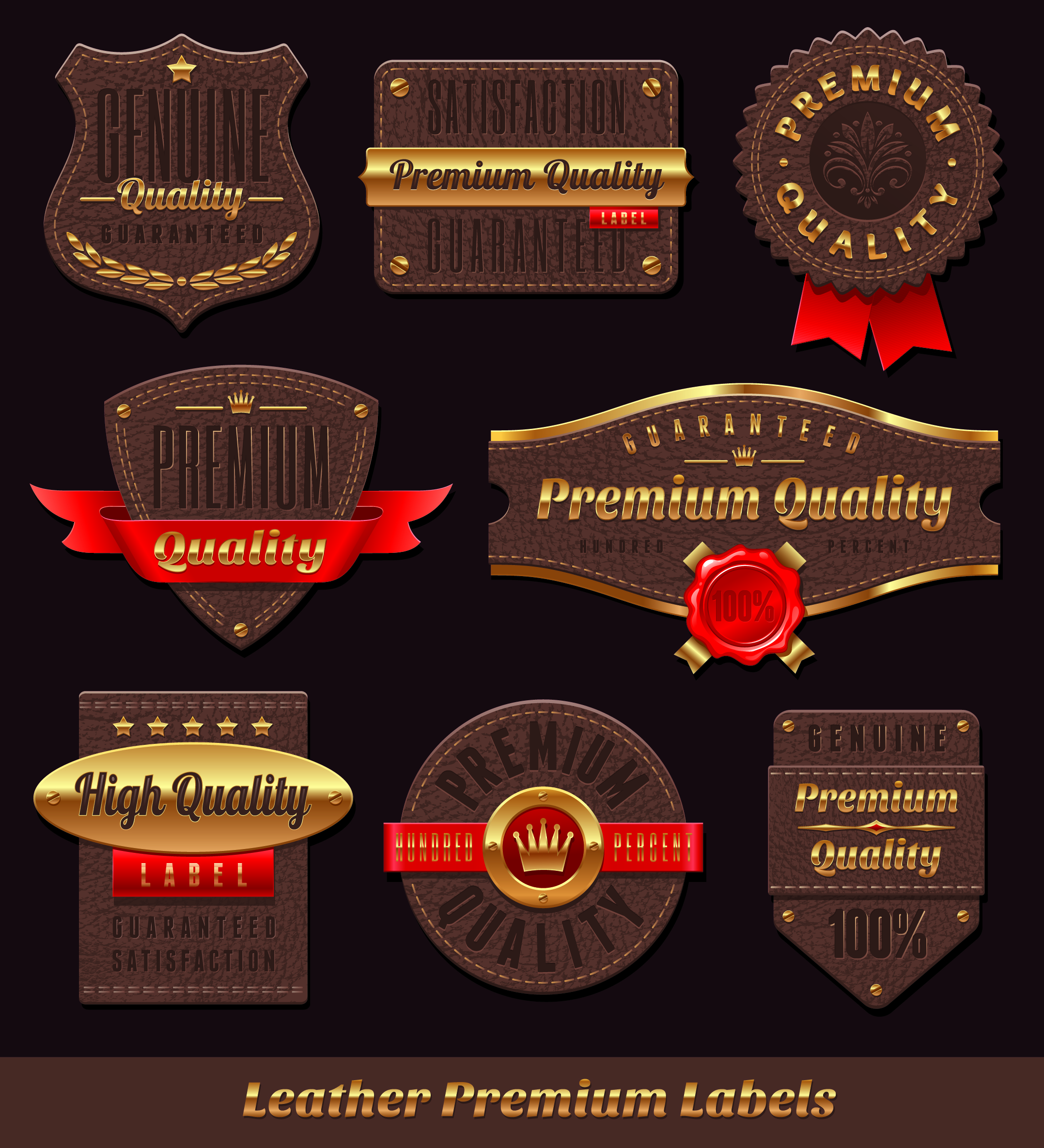 vintage golden labels vector