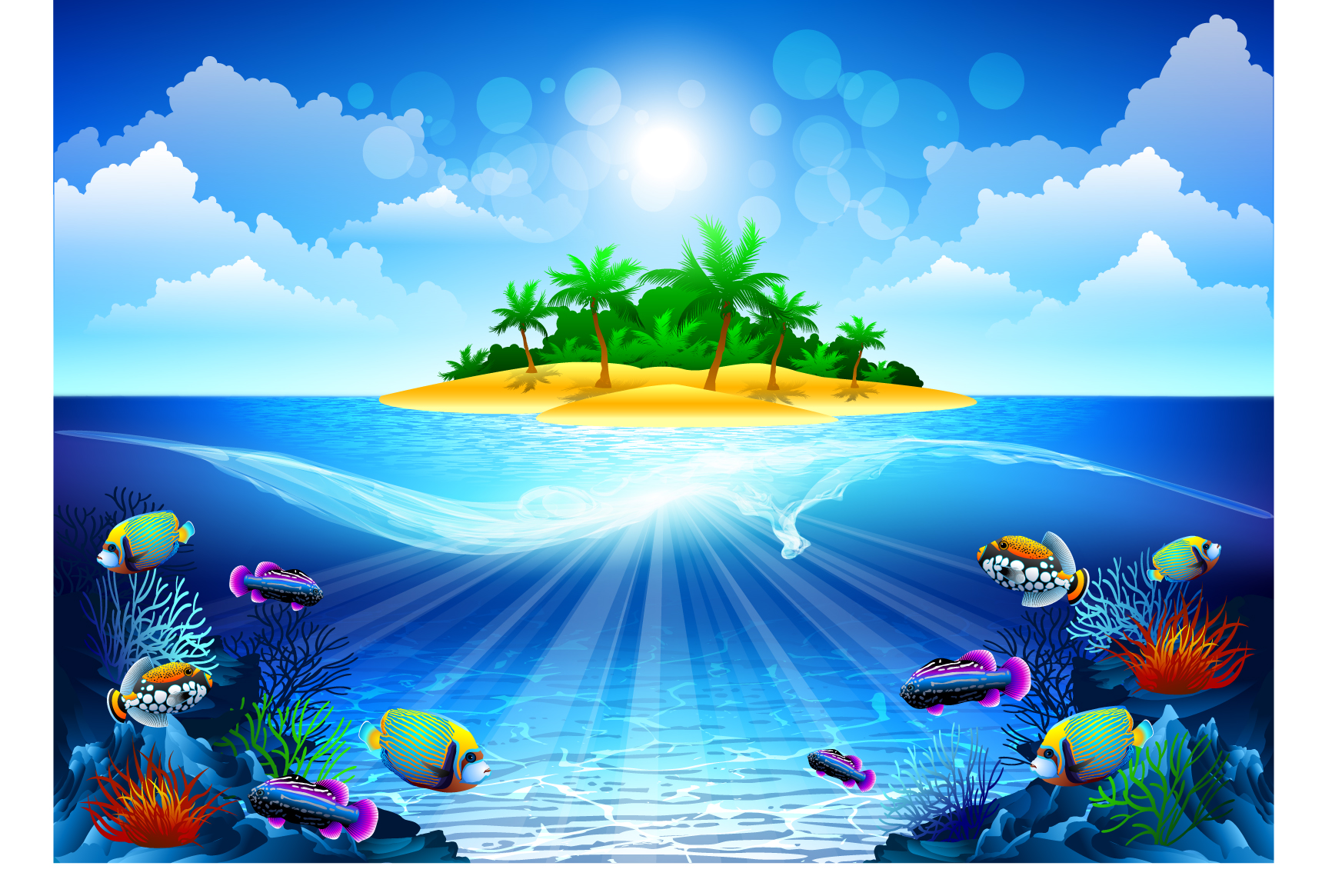 free vector shiny seawater