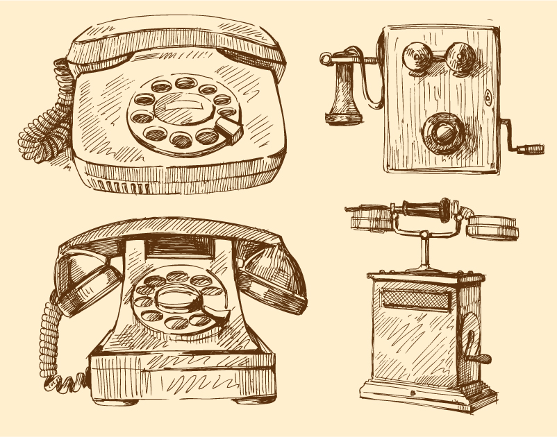 free vector vintage telephone