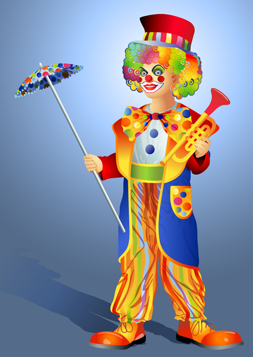 free vector cute clown illustration