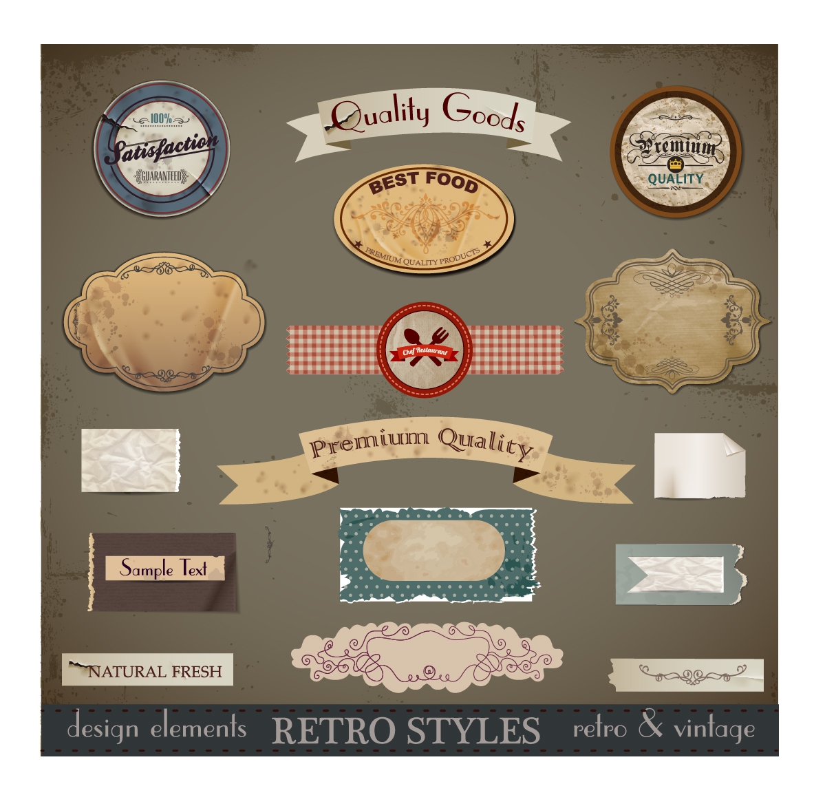 Vintage Retro Design Elements