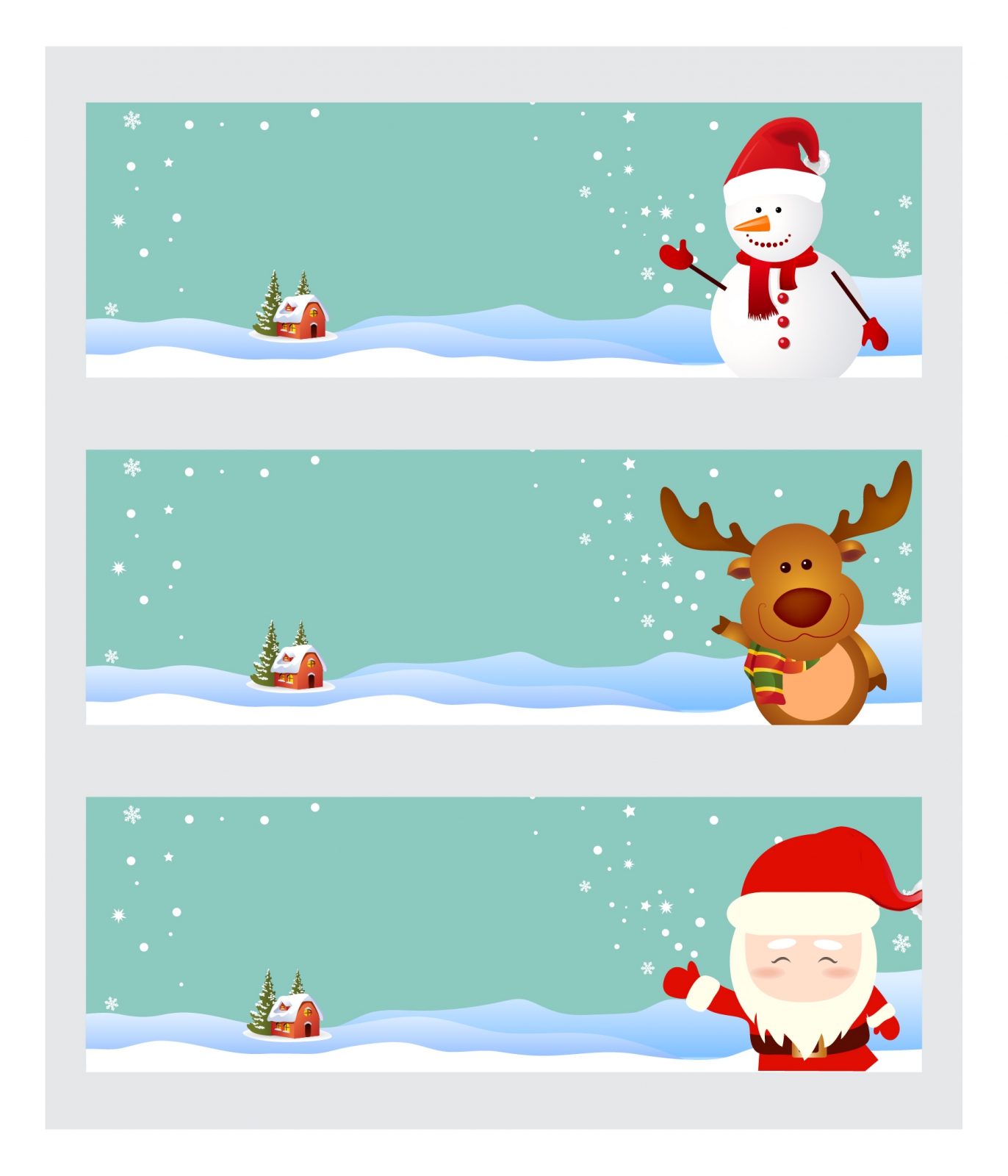 Set of christmas banner