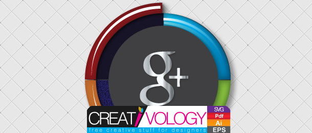 google plus icon colorful modern half round decor