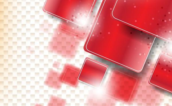 geometric background squares decoration vivid red white design