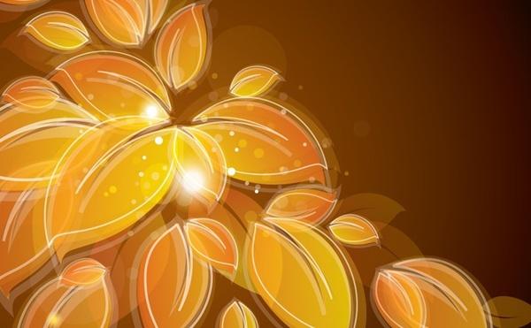 leaves background sparkling golden decoration