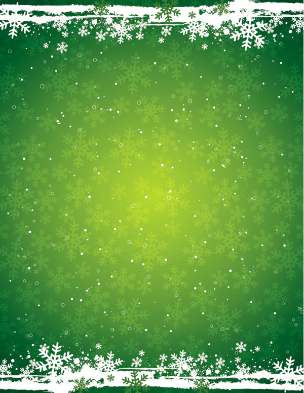 Green Snowflake the Christmas Theme Vector Background Material