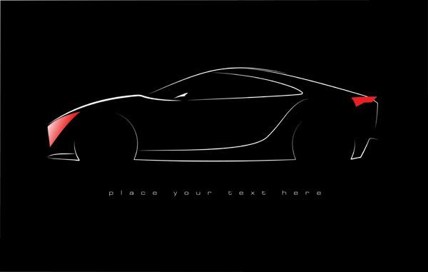 shiny car black background design vector