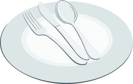 plate and cutlery creative vector set