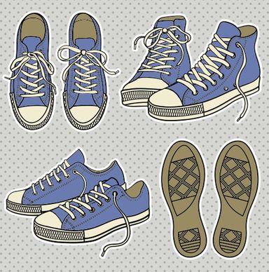 vintage canvas shoes design elements