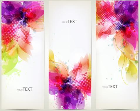 watercolor flower vertical banner design