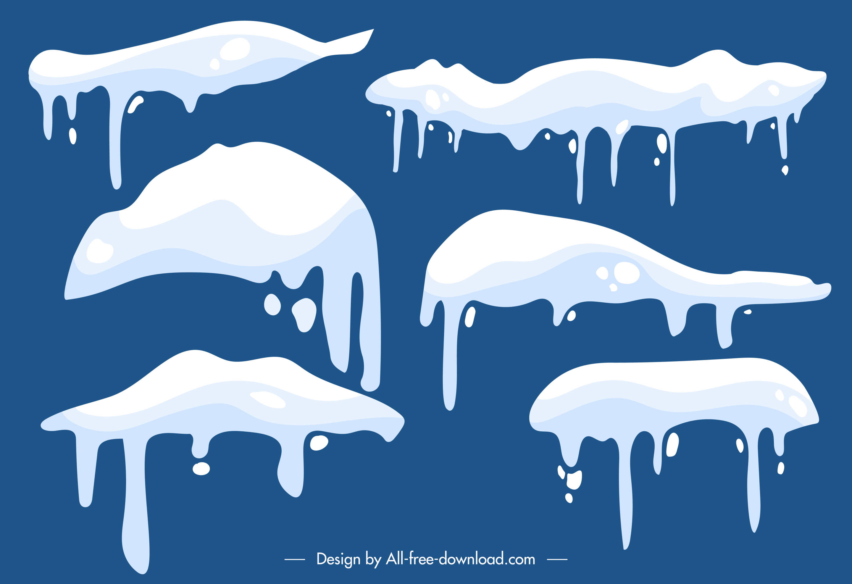 snow caps icons melting snow sketch