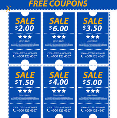 vector set of coupon offer template