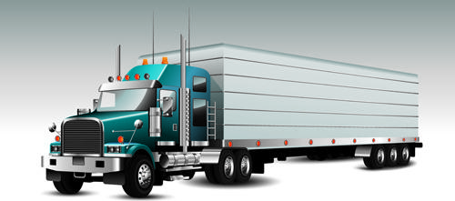 realistic delivery truck vector design graphics