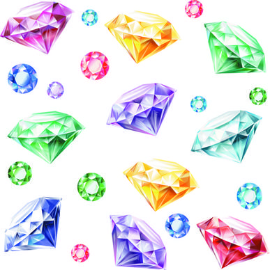 shiny colored diamonds design vector