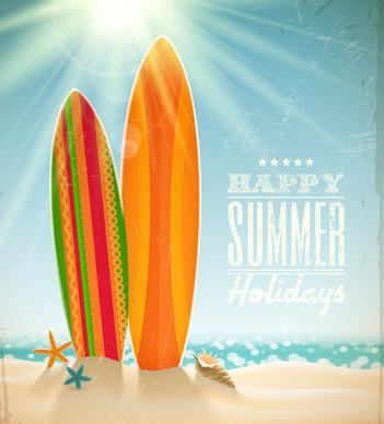 summer holiday ocean backgrounds art vector