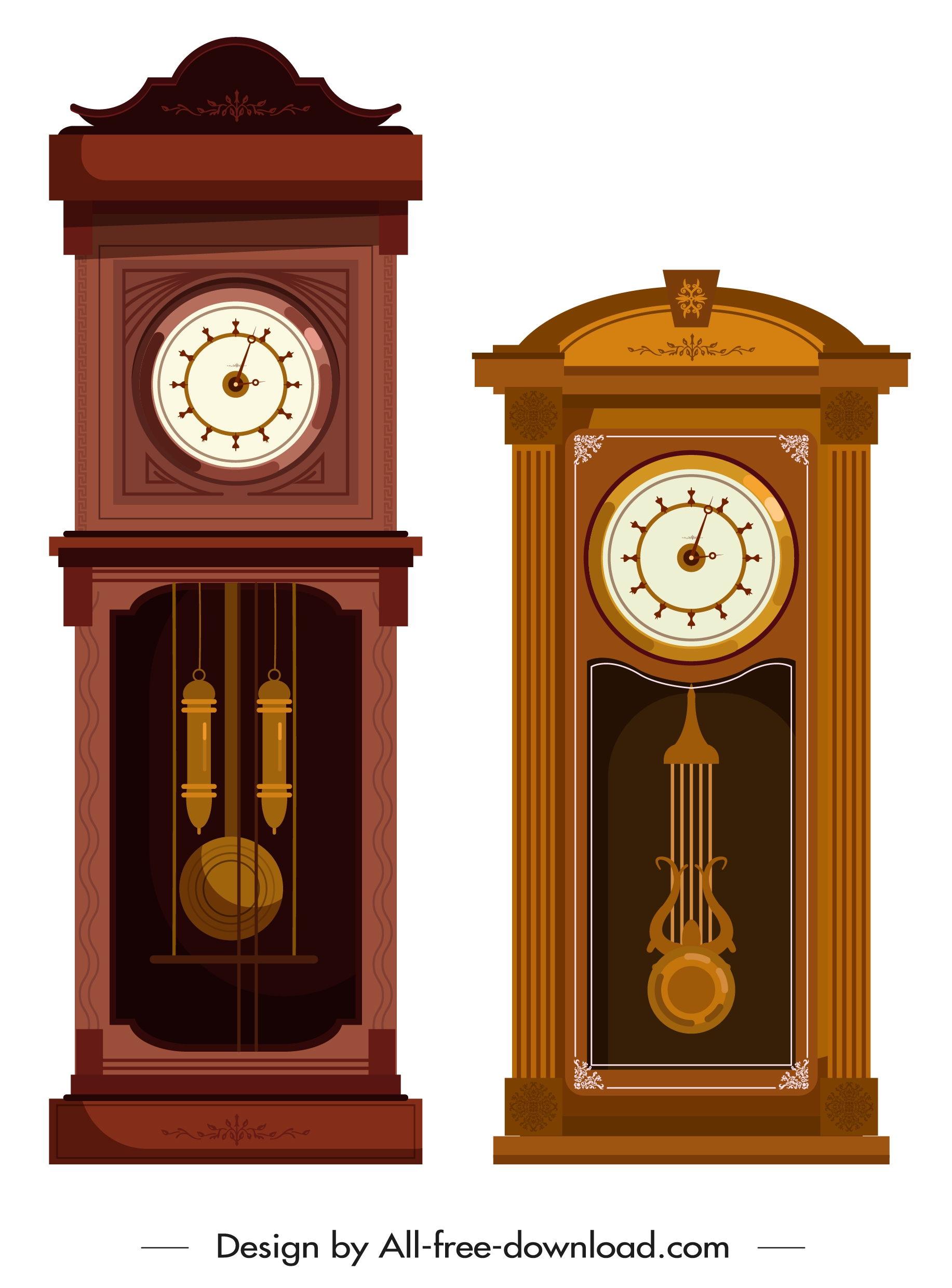 hanging clock icon elegant classical decor