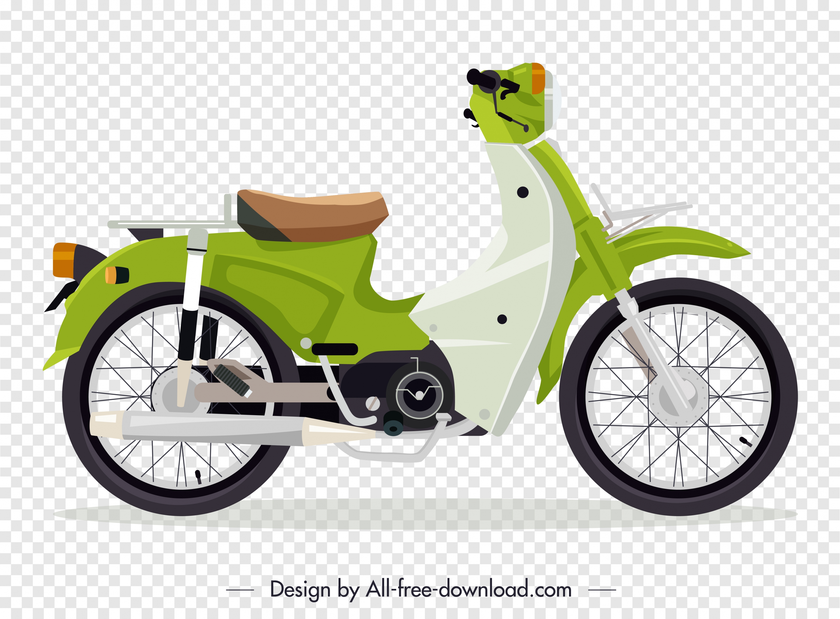 classical motorbike template green decor