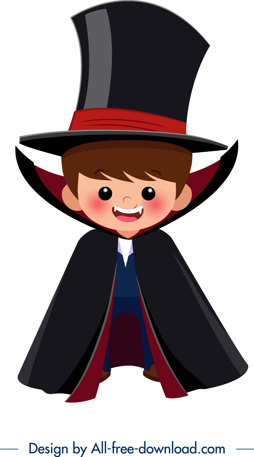 halloween costume template dracula boy icon cartoon character